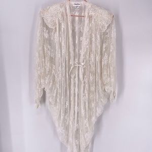 Vintage Jonquil by Diane Samandi Beaded Lace Bridal Peignoir One Size